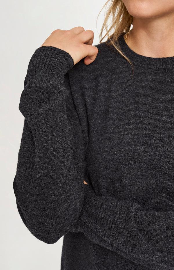 Pringle Of Scotland Womens Classic Round Neck Cashmere Jumper In Charcoal