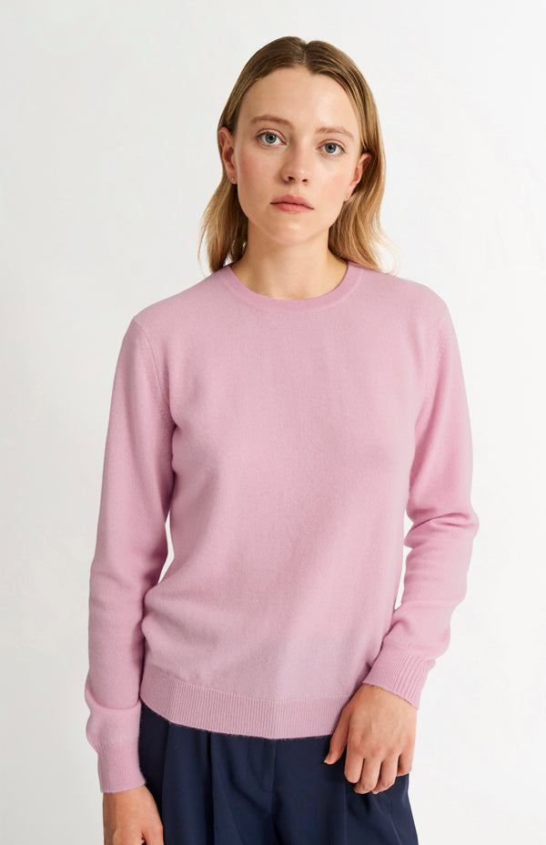 pringle of scotland Womens Classic Round Neck Cashmere Jumper In Pink