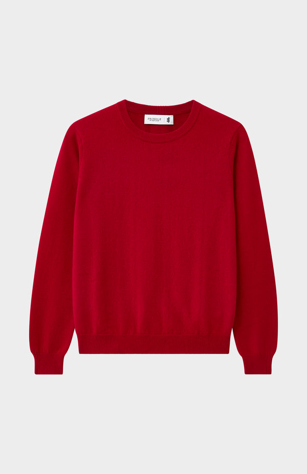 Pringle Of Scotland Womens Classic Round Neck Cashmere Jumper In Scarlet