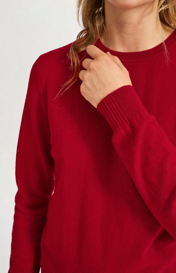 Pringle Of Scotland Womens Classic Round Neck Cashmere Jumper In Scarlet