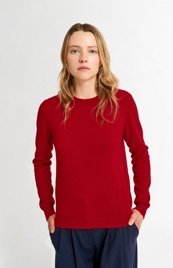 pringle of scotland Womens Classic Round Neck Cashmere Jumper In Scarlet
