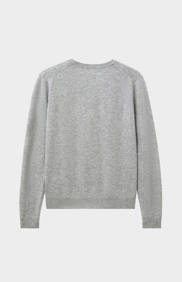 Pringle Of Scotland Womens Classic Round Neck Cashmere Jumper In Silver Melange