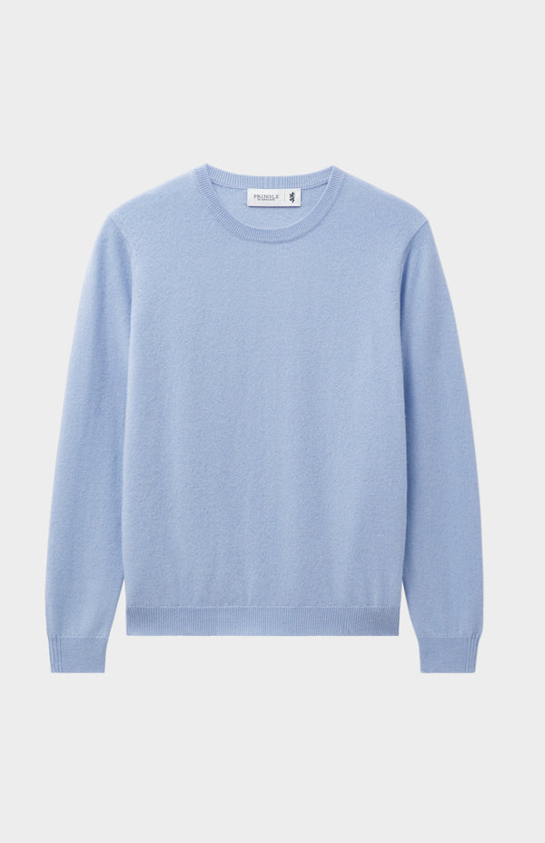 Pringle Of Scotland Womens Classic Round Neck Cashmere Jumper In Sky Blue