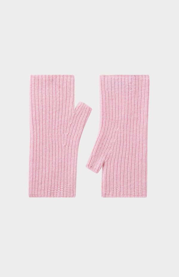 pringle of scotland Womens Ribbed Cashmere Wrist Warmers In Pink
