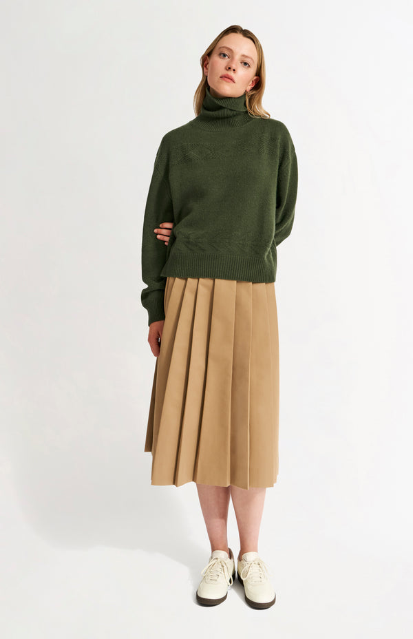 Pringle Of Scotland Womens Roll Neck Cashmere Jumper In Evergreen