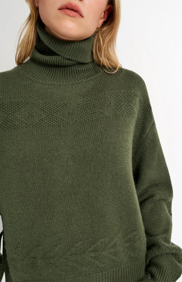 Pringle Of Scotland Womens Roll Neck Cashmere Jumper In Evergreen