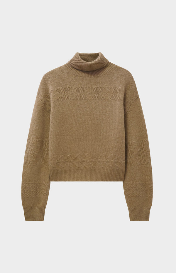 Pringle Of Scotland Womens Roll Neck Cashmere Jumper In Natural