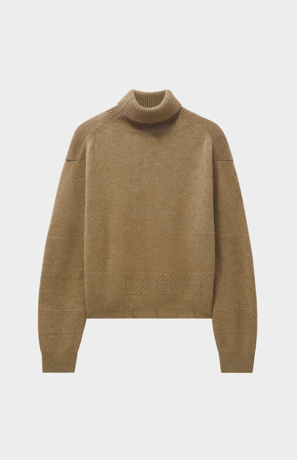 Pringle Of Scotland Womens Roll Neck Cashmere Jumper In Natural