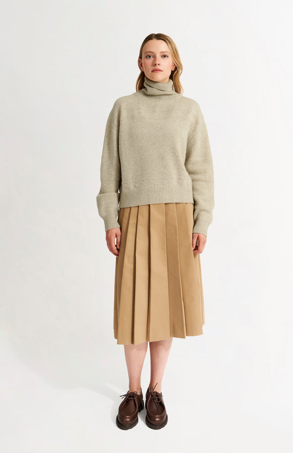 Pringle Of Scotland Womens Roll Neck Cashmere Jumper In Oatmeal