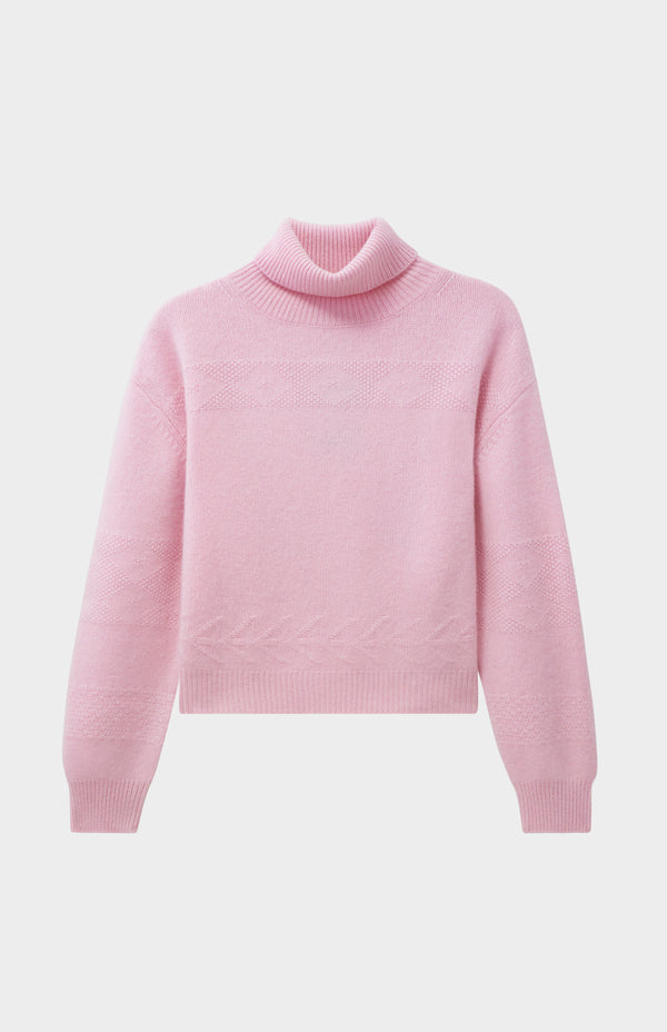 Pringle Of Scotland Womens Roll Neck Cashmere Jumper In Pink