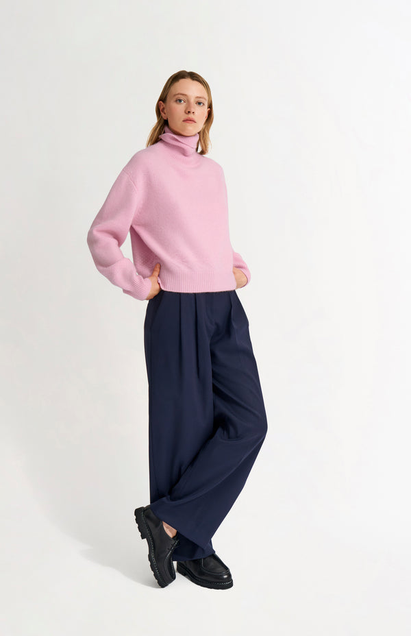 Pringle Of Scotland Womens Roll Neck Cashmere Jumper In Pink