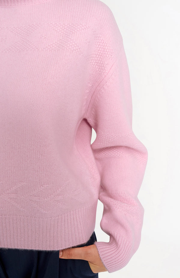 Pringle Of Scotland Womens Roll Neck Cashmere Jumper In Pink