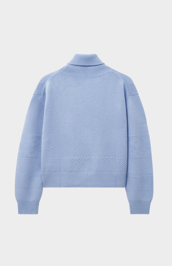 Pringle Of Scotland Womens Roll Neck Cashmere Jumper In Sky Blue