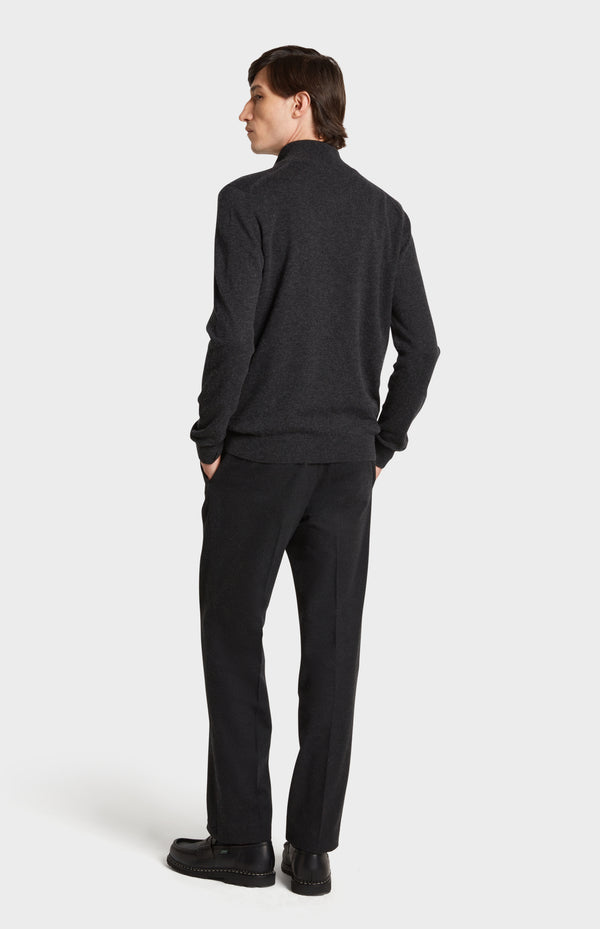 Pringle Of Scotland Zip Neck Cashmere Jumper In Charcoal