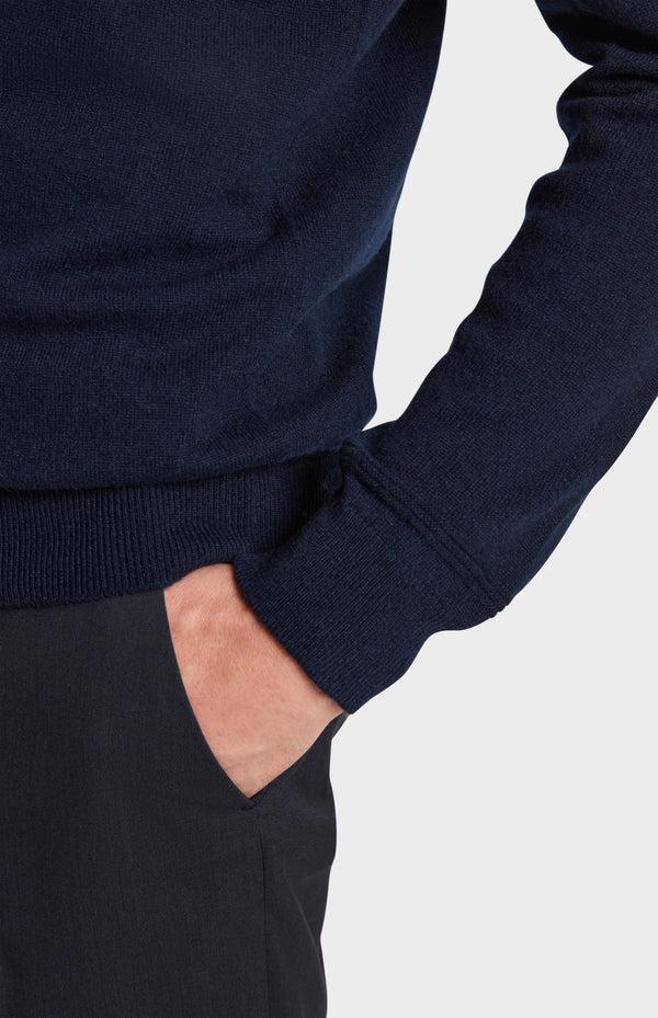 Pringle Of Scotland Zip Neck Cashmere Jumper In Navy