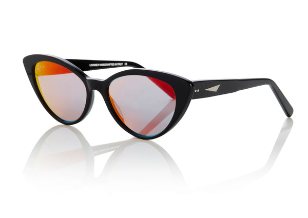 Prism ACCRA Sunglasses | Black Bio Acetate With Red Lens