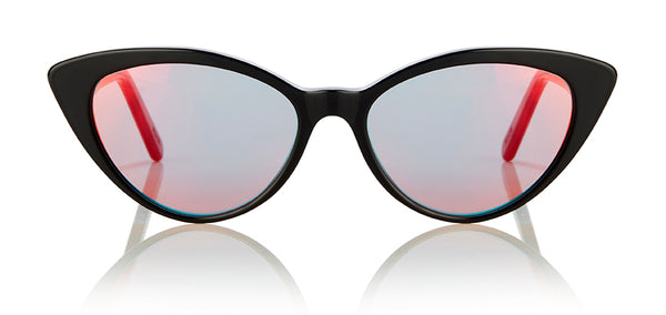 Prism ACCRA Sunglasses | Black Bio Acetate With Red Lens