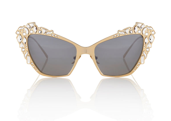 prism CALVI X Tina Leung Sunglasses | Gold with Crystals
