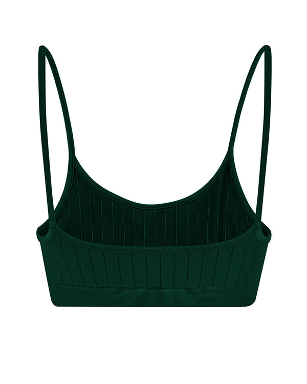 Prism FLAT RIBBED SINCERE Bikini Bra Top | Dark Green