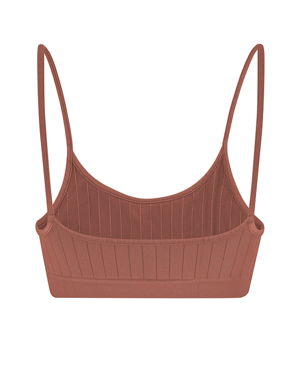 Prism FLAT RIBBED SINCERE Bikini Bra Top | Rusty Pink