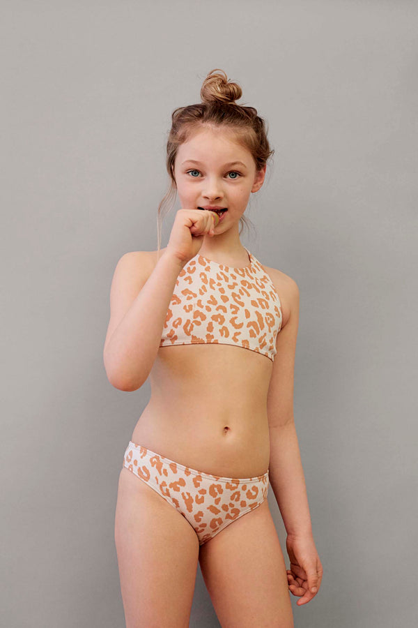 Prism GIRLS' BENIRRAS TOP & BIARRITZ BOTTOMS Swim Set | Caramel Leopard