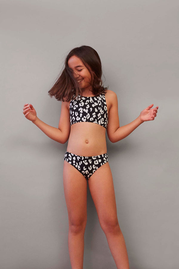 Prism GIRLS' BENIRRAS TOP & BIARRITZ BOTTOMS Swimsuit | Black Leopard