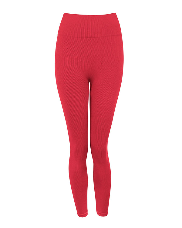 prism AWAKEN Ribbed Leggings | Cerise