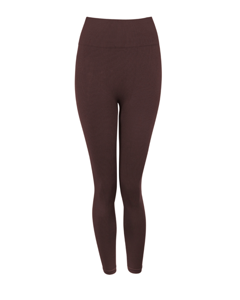 prism AWAKEN Ribbed Leggings | Chocolate Brown
