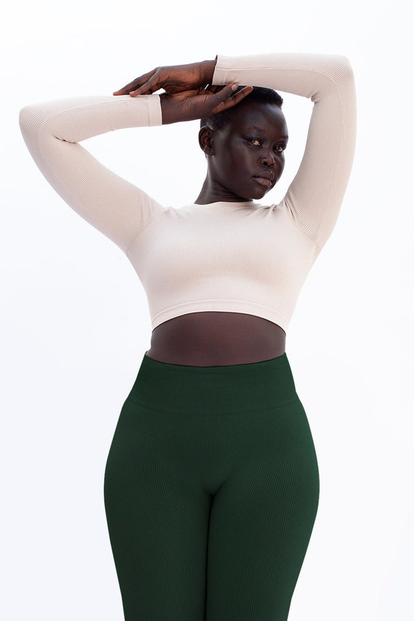 Prism AWAKEN Ribbed Leggings | Dark Green