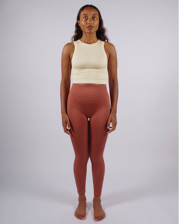 Prism AWAKEN Ribbed Leggings | Rusty Pink