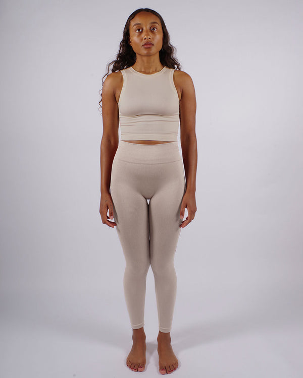 Prism AWAKEN Ribbed Leggings | Taupe