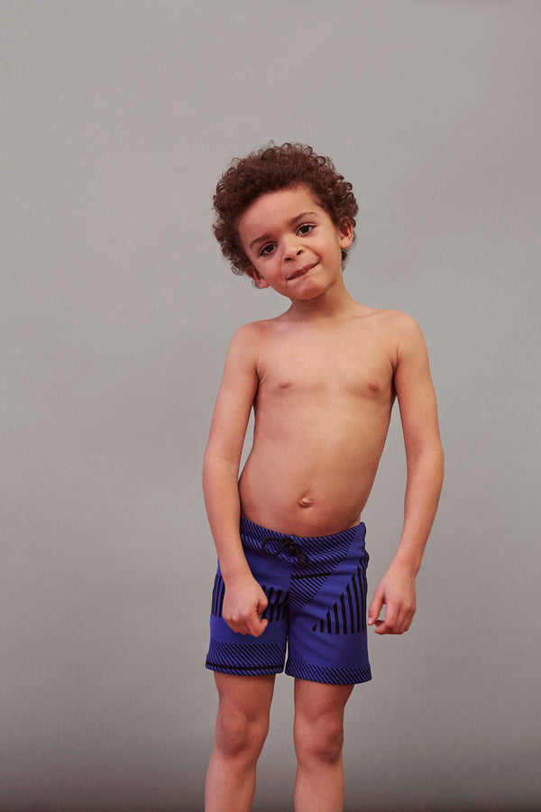Prism BOYS' SWIM SHORTS | Blue & Black Linear