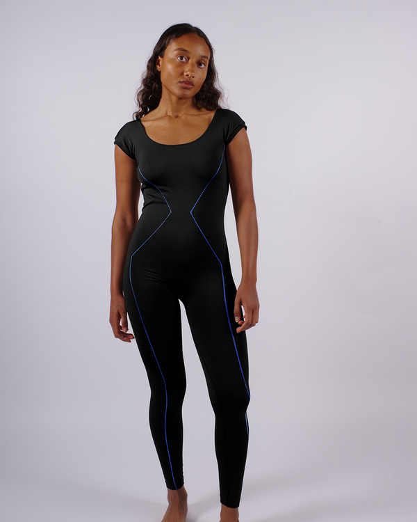 Prism ENLIGHTENED Unitard | Black & Blue Lines