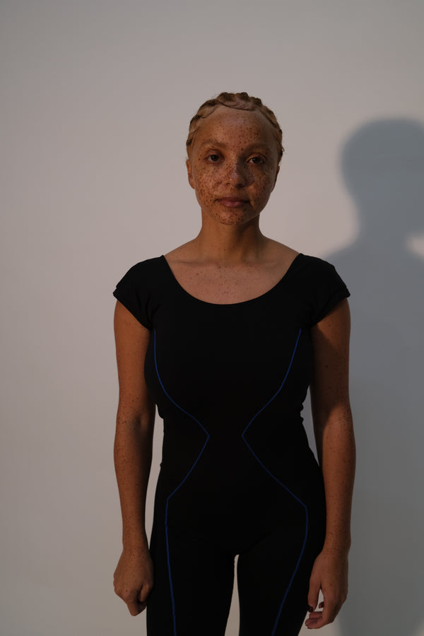 Prism ENLIGHTENED Unitard | Black & Blue Lines