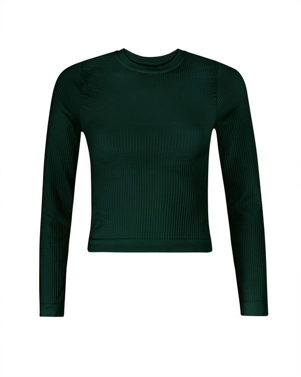 prism EQUILIBRIUM Wide Ribbed Top | Dark Green