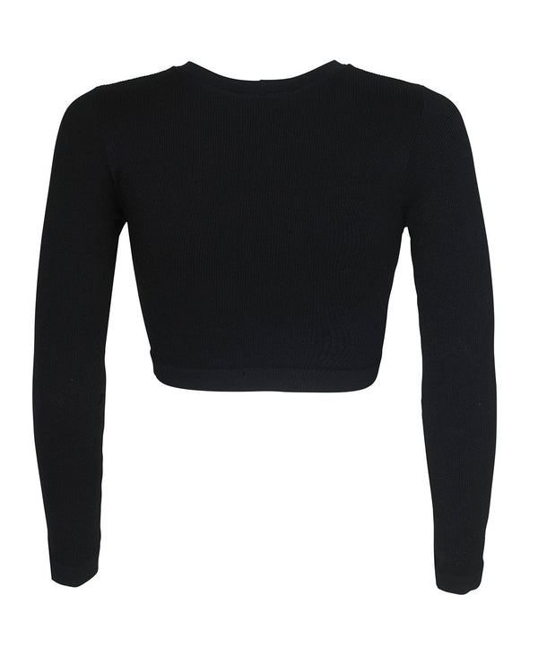 Prism EVOKE Ribbed Long-Sleeve Crop Top | Black