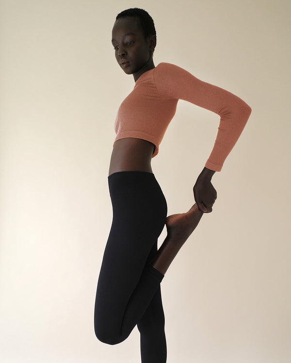 Prism EVOKE Ribbed Long-Sleeve Crop Top | Rusty Pink