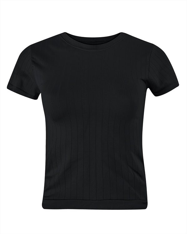 prism FLAT RIBBED SAPIENT T-Shirt | Black