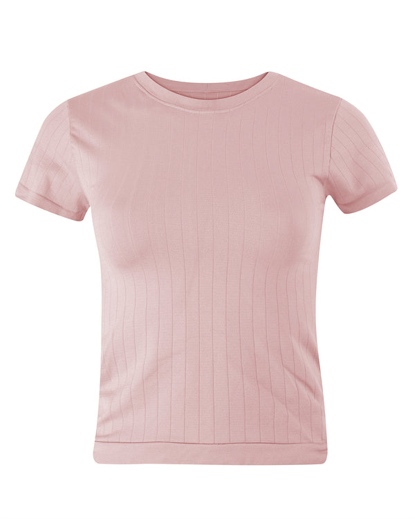 prism FLAT RIBBED SAPIENT T-Shirt | Blush