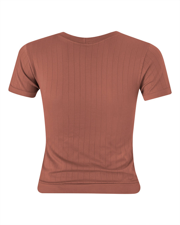 Prism FLAT RIBBED SAPIENT T-Shirt | Rusty Pink