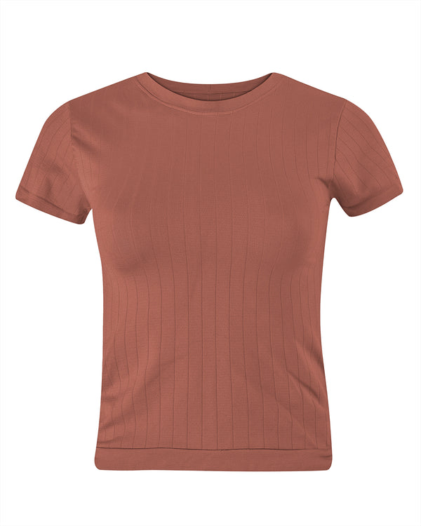prism FLAT RIBBED SAPIENT T-Shirt | Rusty Pink