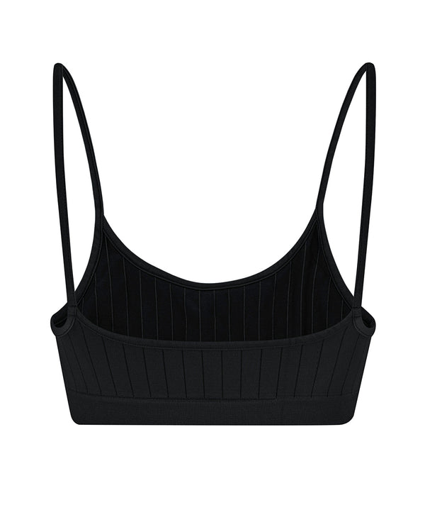 Prism FLAT RIBBED SINCERE Bikini Bra Top | Black
