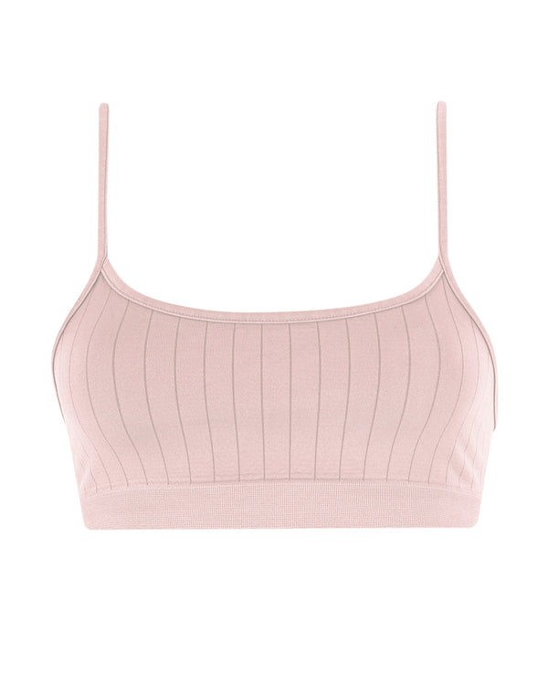 prism FLAT RIBBED SINCERE Bikini Bra Top | Blush