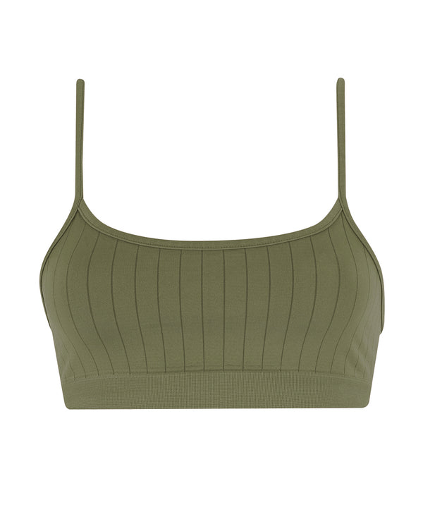 prism FLAT RIBBED SINCERE Bra Top | Olive
