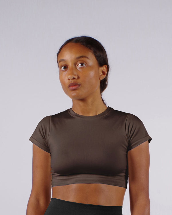 Prism MINDFUL Crop Top | Chocolate Brown