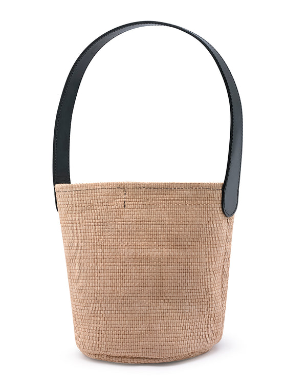 prism OAHU Mini Bucket Bag | Raffia Fused Leather