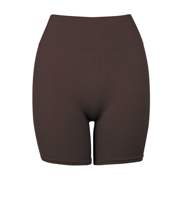 prism RIBBED COMPOSED Shorts | Chocolate Brown