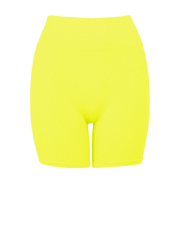 prism RIBBED COMPOSED Shorts | Neon Yellow