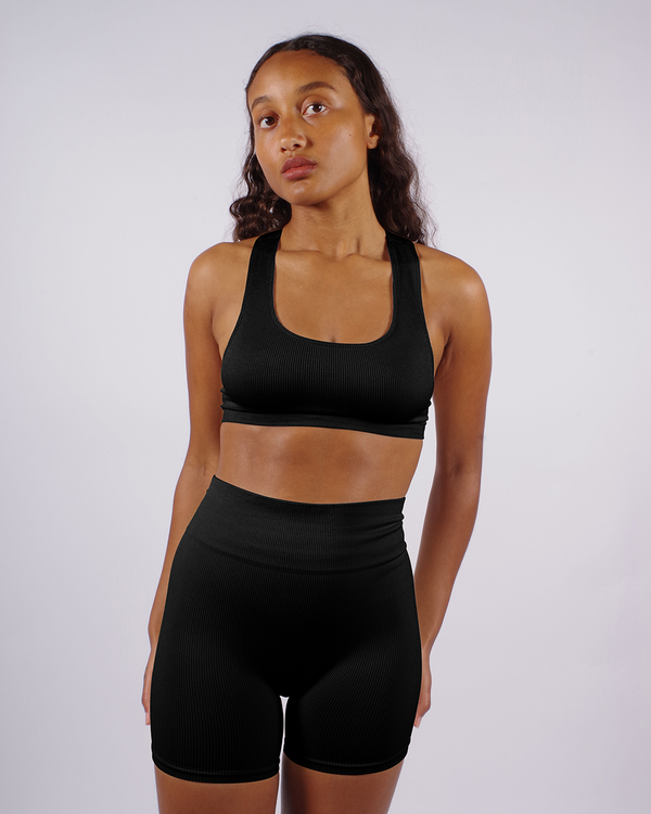 Prism RIBBED ELATED Bra Top | Black