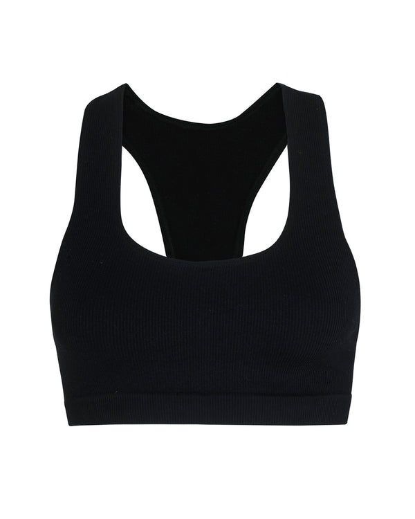 prism RIBBED ELATED Bra Top | Black